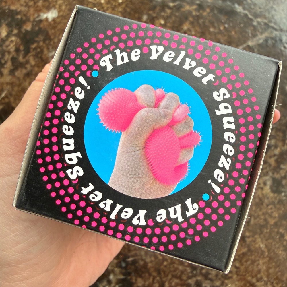 NeeDoh Fuzz Ball Squishy Nee Doh Stress Toy Velvet Squeeze Fidget Pink NEW - Picture 3 of 4